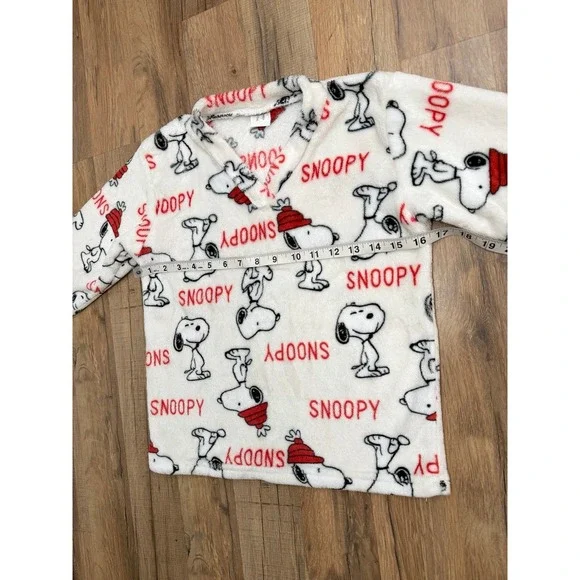 Kids‎ Snoopy Fleece Pajama Set Youth Large 10–12 Plush Sleepwear Peanuts - Picture 7 of 9